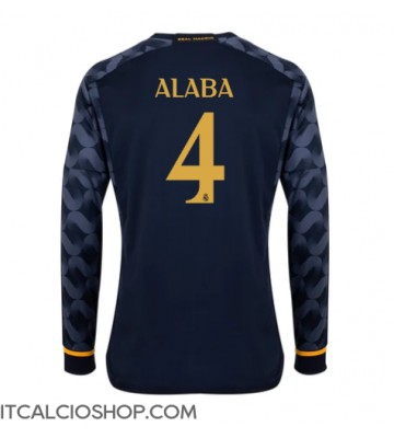 Real Madrid David Alaba #4 Seconda Maglia 2023-24 Manica Lunga